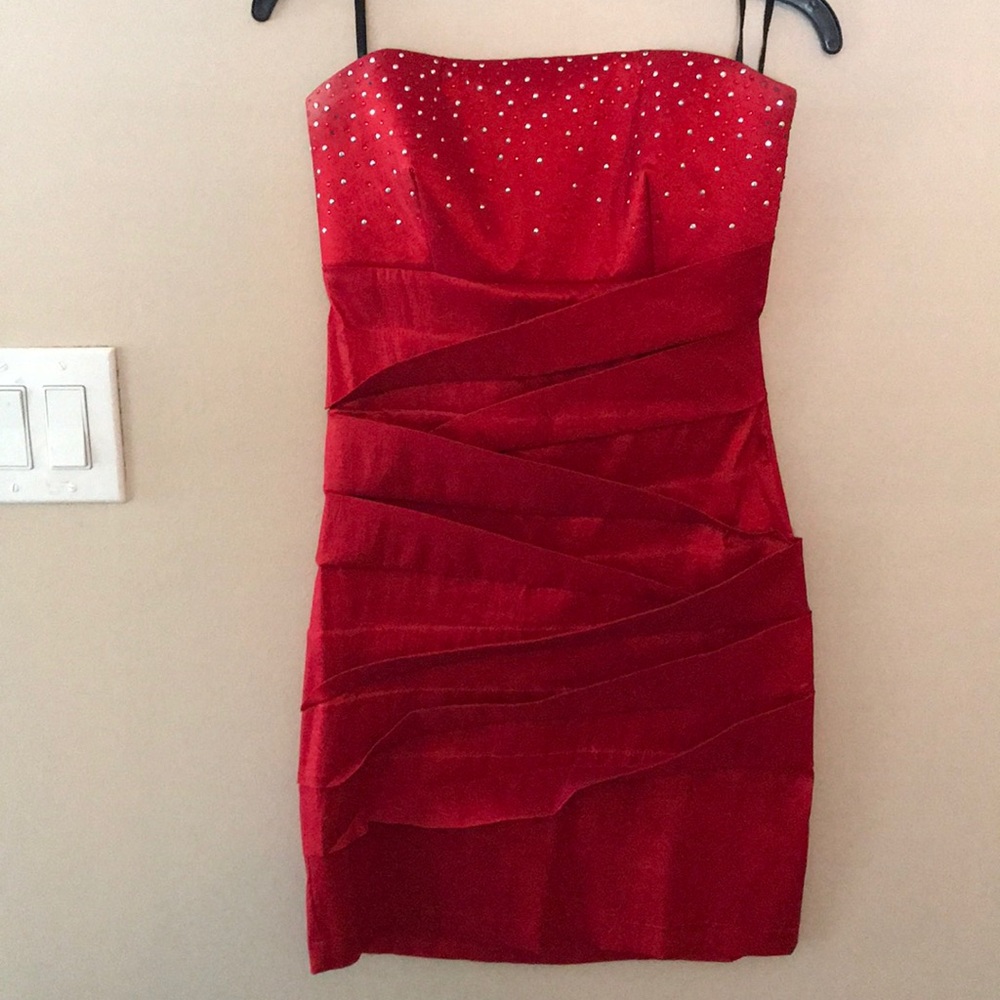 Red mini dress